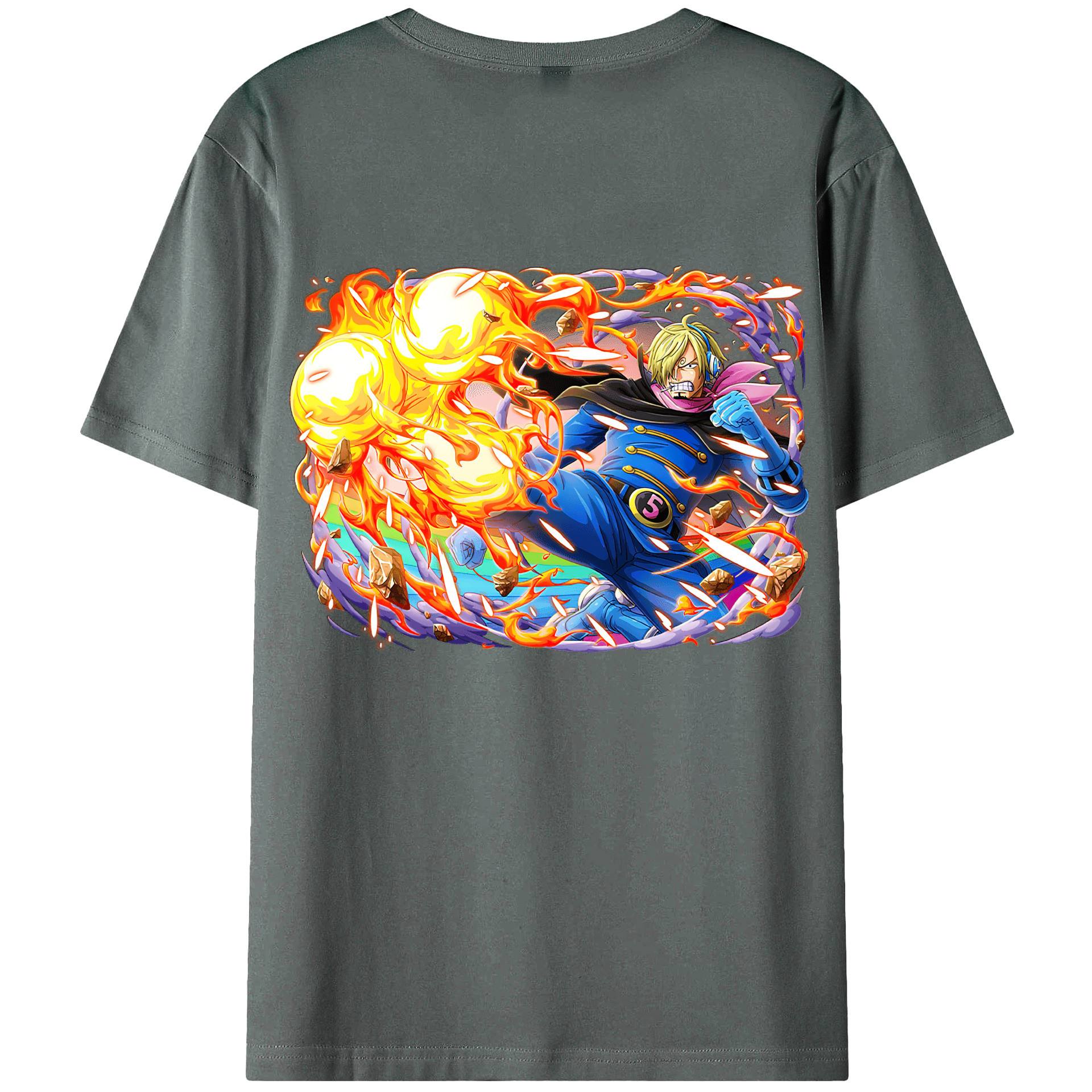 ワンピース サンジ ONE PIECE Sanji 綿100％半袖Tシャツ（背面プリント）